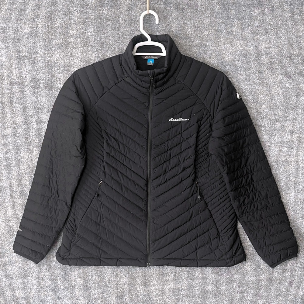 Eddie Bauer First Ascent StormDown 800 Puffer Jacket Womens XL Black Stretch